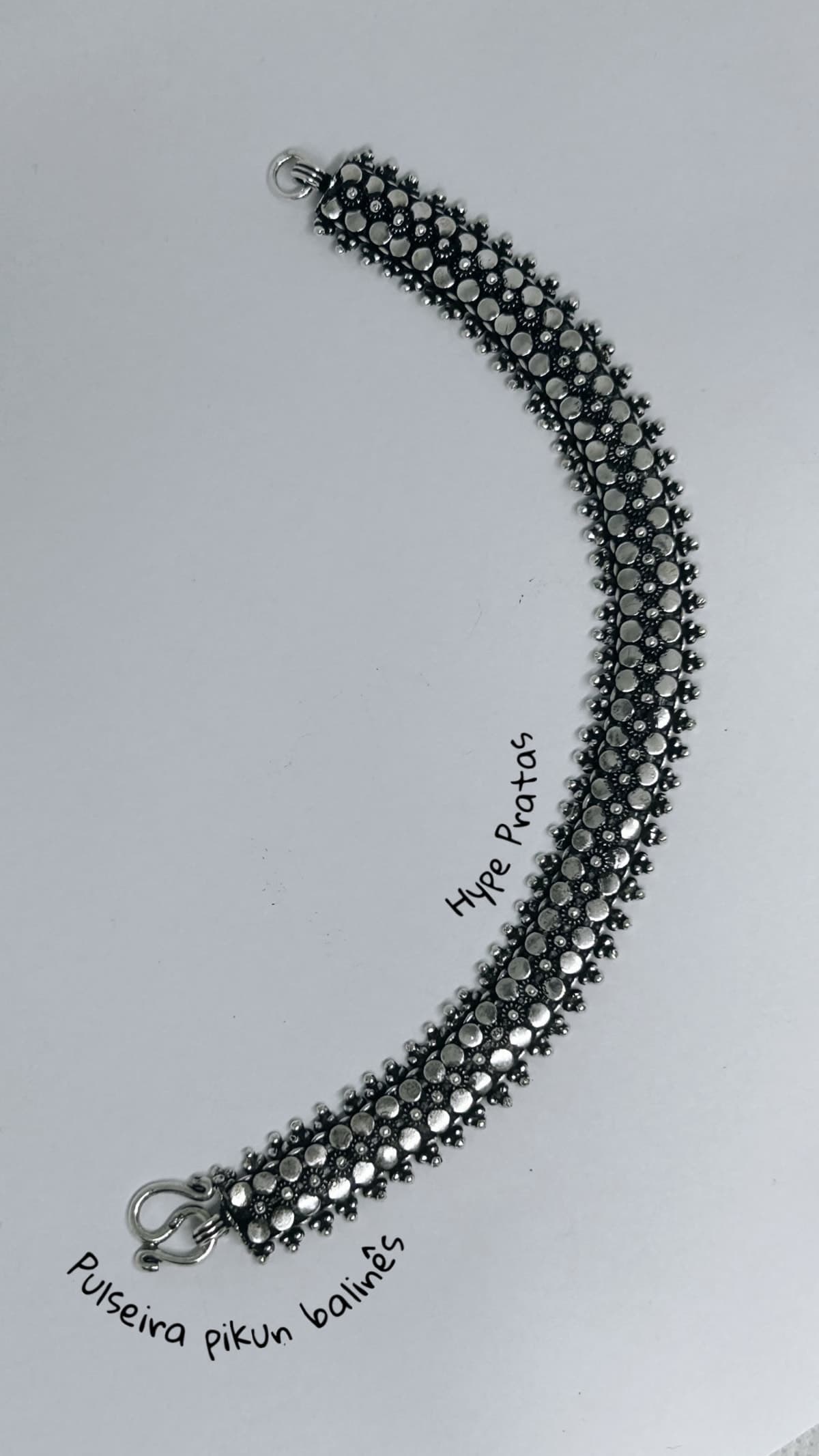 Pulseira pikun/bolas bali prata 925 (19 cm/1,03 cm)