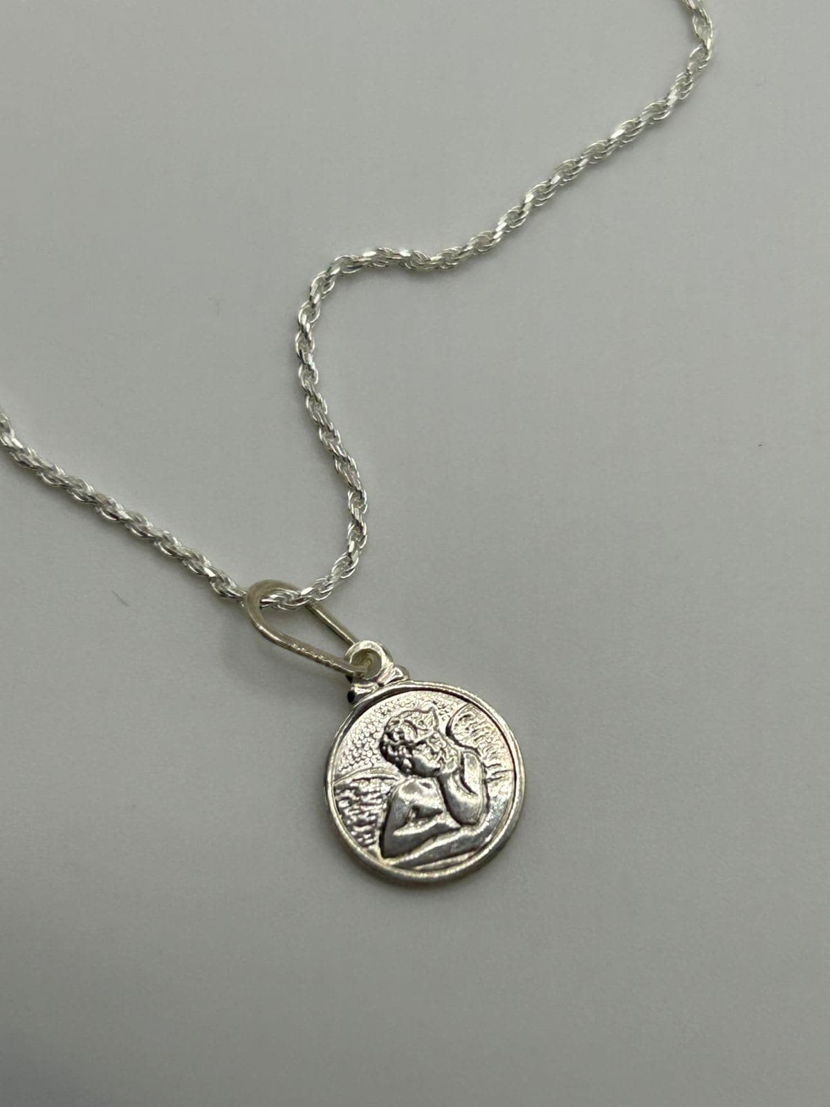 Pingente Mini Medalha Anjo da Guarda 1cm
