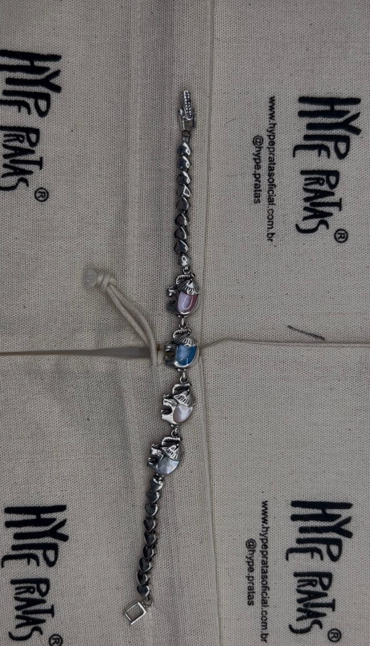 Pulseira Elefantes 19,5 cm