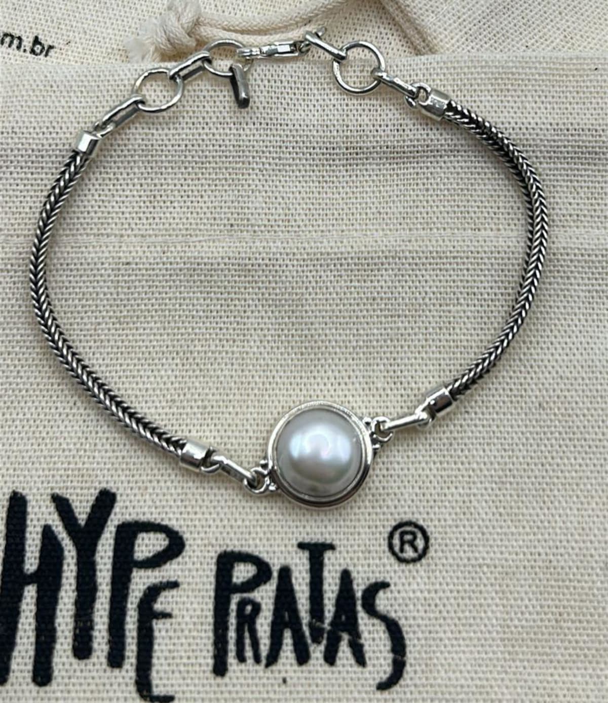 Pulseira Perola Boho 17cm +3cm Extensor