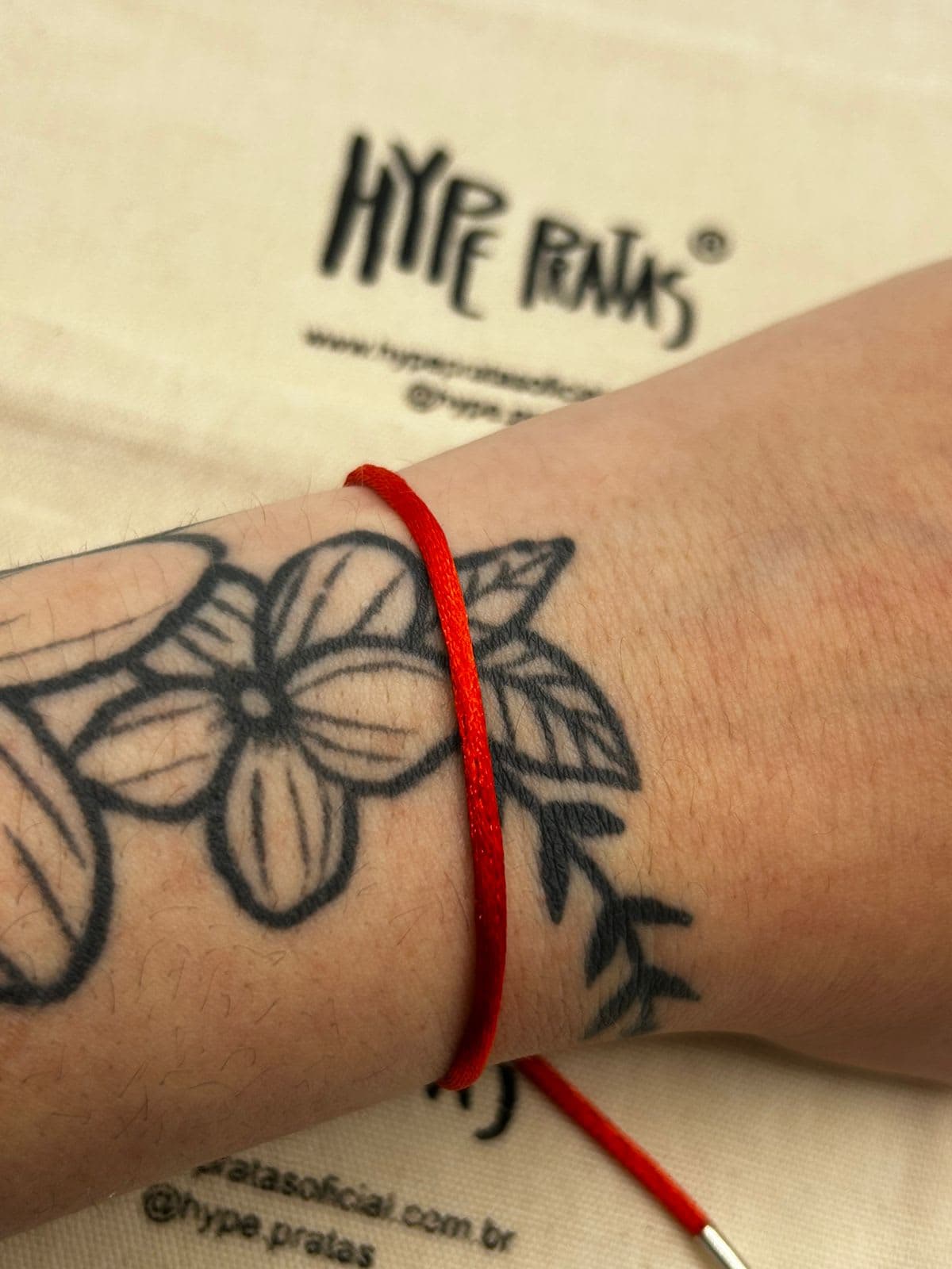Pulseira Cetim Vermelha Gravata Regulador em Prata 925